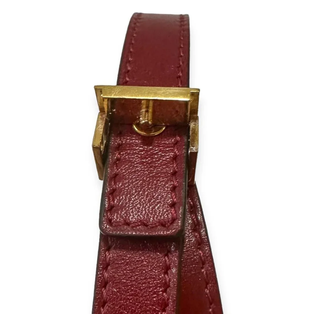CÉLINE Triple Tour Wrap Leather Bracelet Burgundy Gold Phoebe Philo Era L NIB - Picture 9 of 14